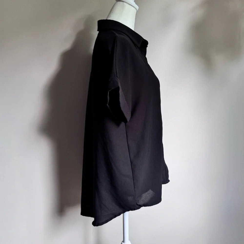 SHEIN Lune Classic‎ Black Button-Up Women's Blouse size Small - Picture 5 of 6